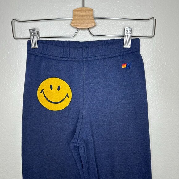 Aviator Nation Kids Navy Sweatpants with Yellow Smiley - Picture 2 of 9